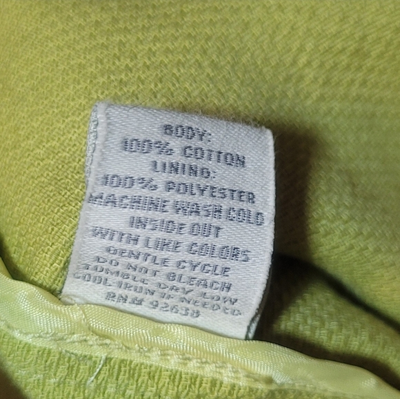 FOSSIL Double Collar Collar Cap Sleeve Charteuse Jacket Sz Medium - Picture 9 of 10